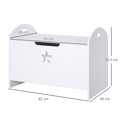 Baule Contenitore Panca Portagiochi in Legno Bianco