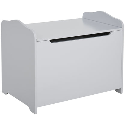 Cassapanca Portagiochi in Legno, Panca Contenitore per Cameretta Coperchio con Pistone Pneumatico, 60x40x48cm, Grigio