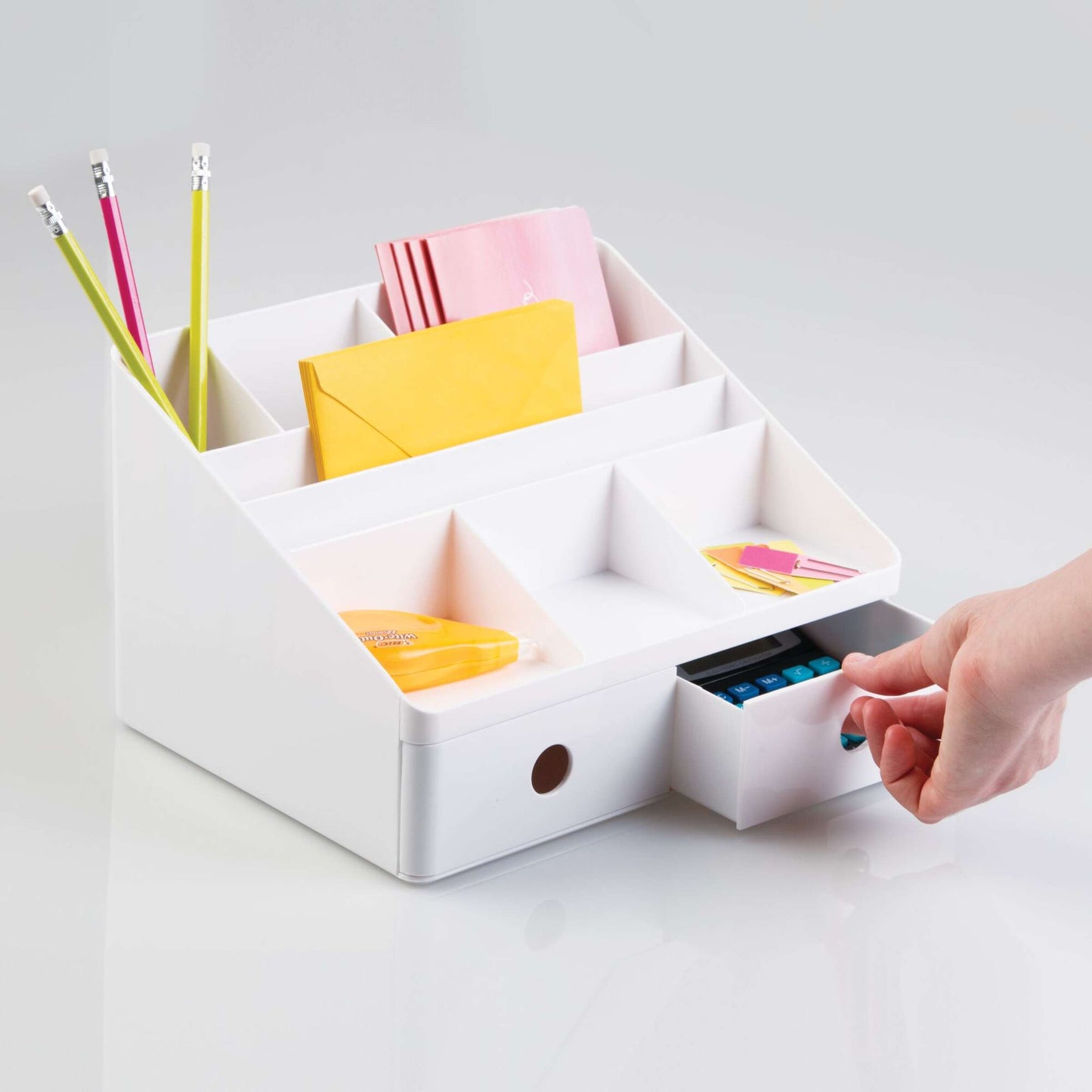 organizer-scrivania-linus-cassetto - vista laterale