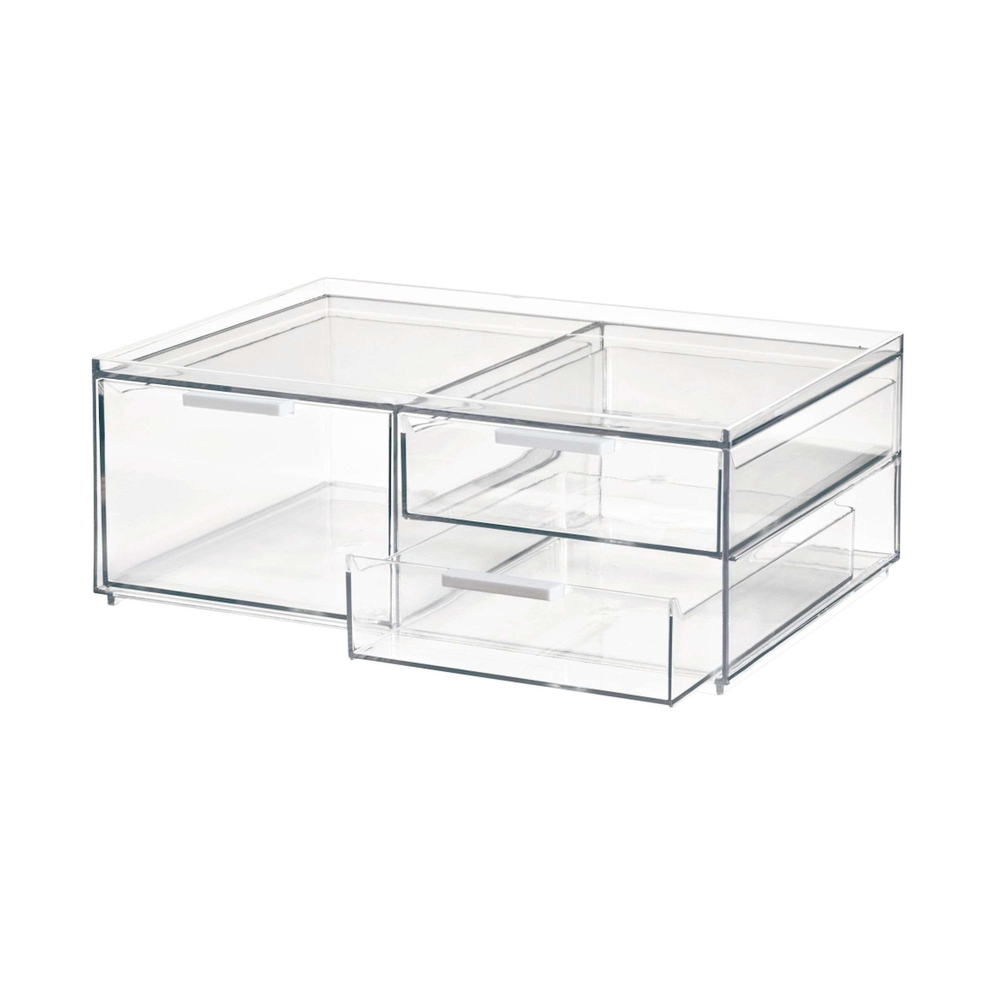 organizer-makeup-largo-3-cassetti-trasparenti - vista laterale