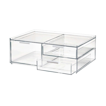 organizer-makeup-largo-3-cassetti-trasparenti - vista laterale