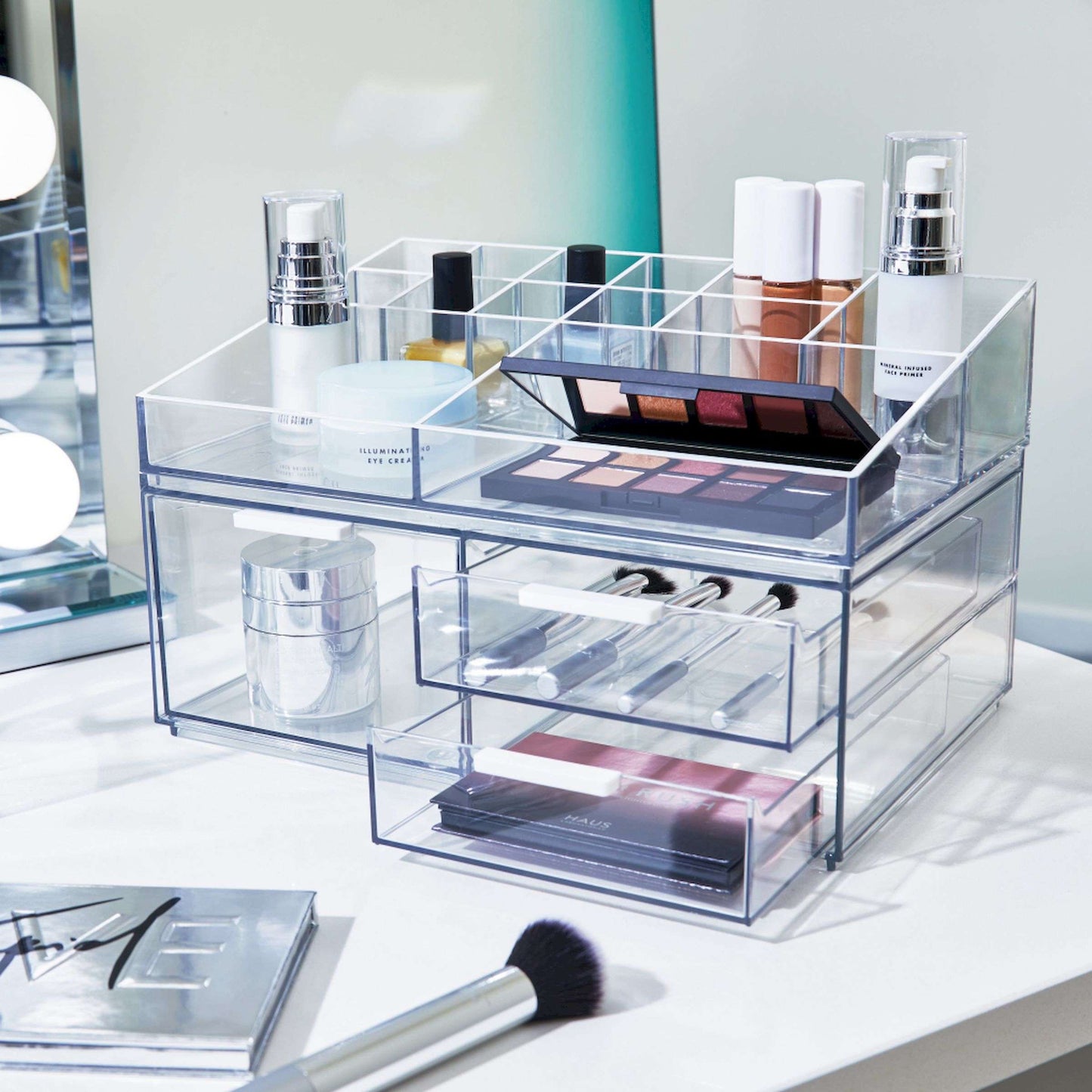 organizer-makeup-largo-3-cassetti-trasparenti - confezione