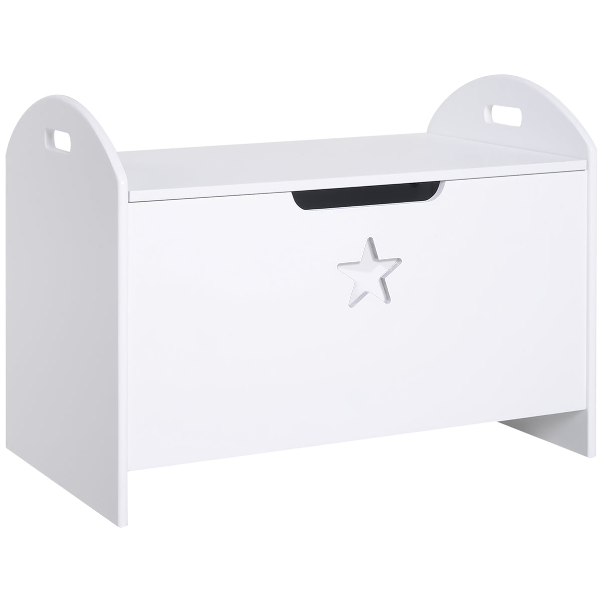 Baule Contenitore Panca Portagiochi in Legno Bianco