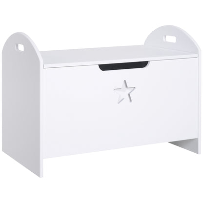 Baule Contenitore Panca Portagiochi in Legno Bianco