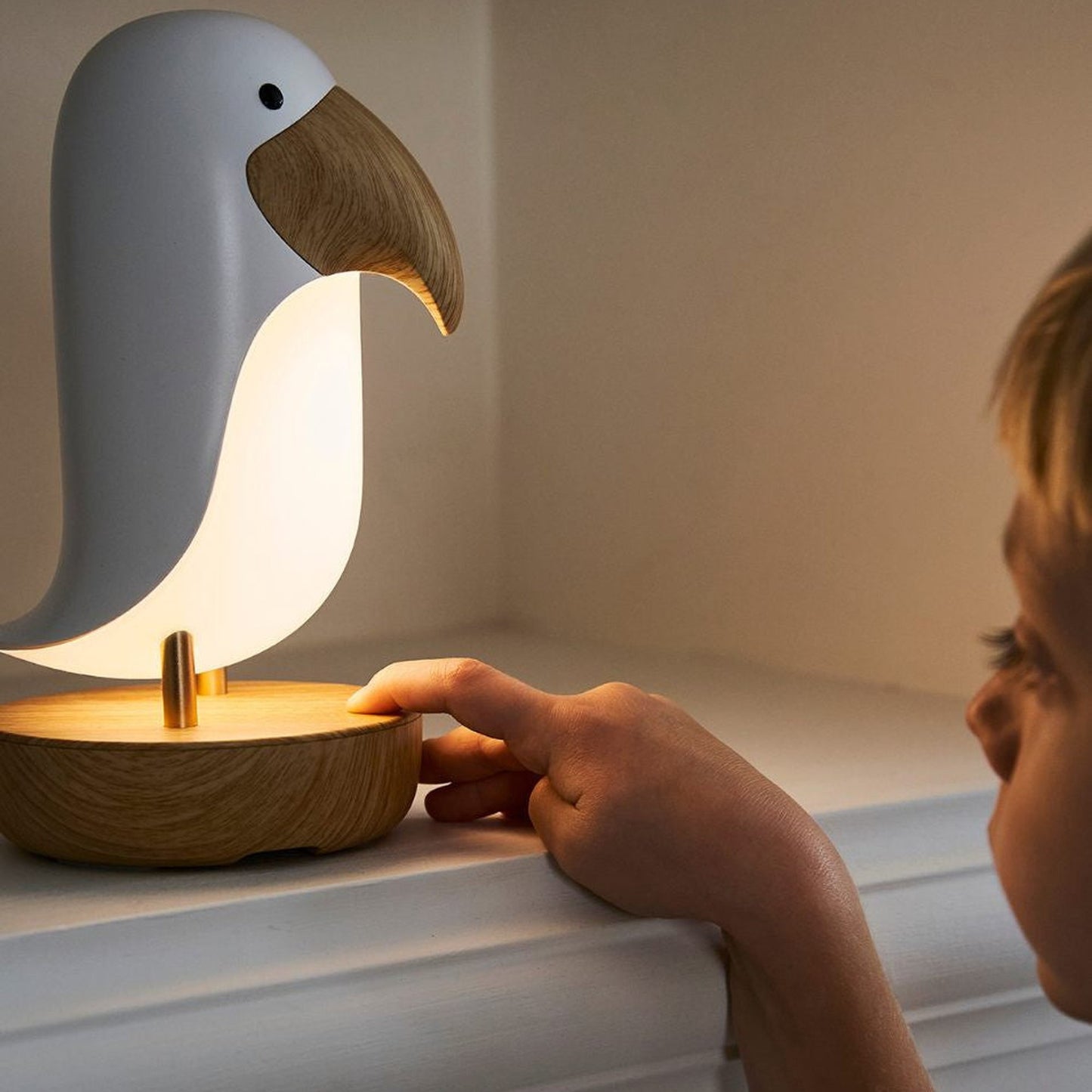 Lampada con altoparlante a forma di uccellino - Bianco