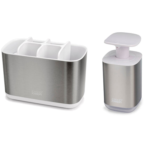 Set organizer bagno con dispenser sapone e portaspazzolini